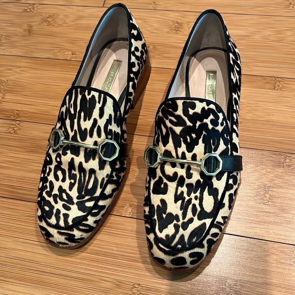 Louise et Cie leopard microsuede loafers